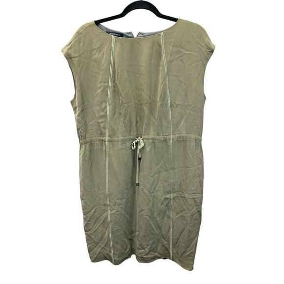 Lafayette 148 New York Dresses & Skirts - Lafayette 148 Silk Drawstring Waist Dress Petite XL Green Shift Minimalist